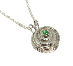 Emerald Rose Pendant Necklace in Sterling Silver - Mitsuro Hikime Method