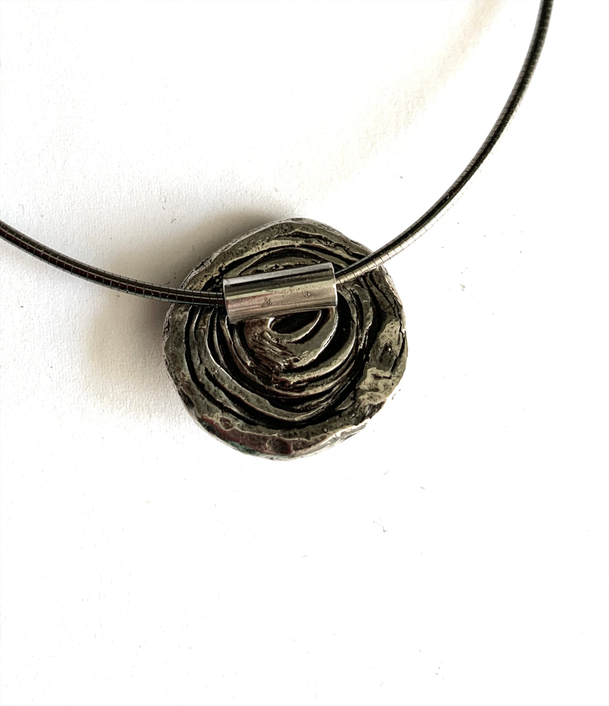 Amethyst Rose Pendant Necklace in Sterling Silver