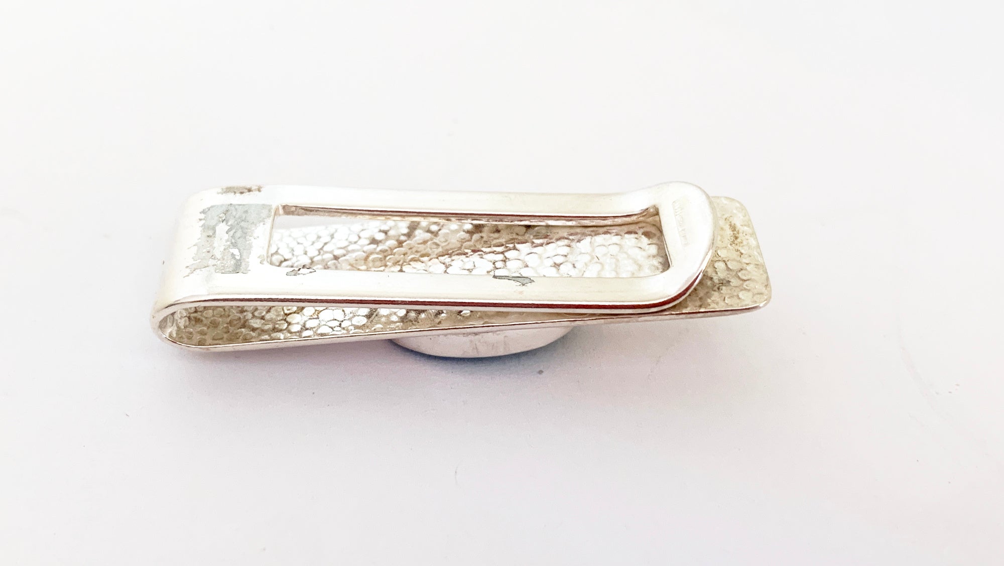 Sterling Silver Money Clip with Carved Turquoise