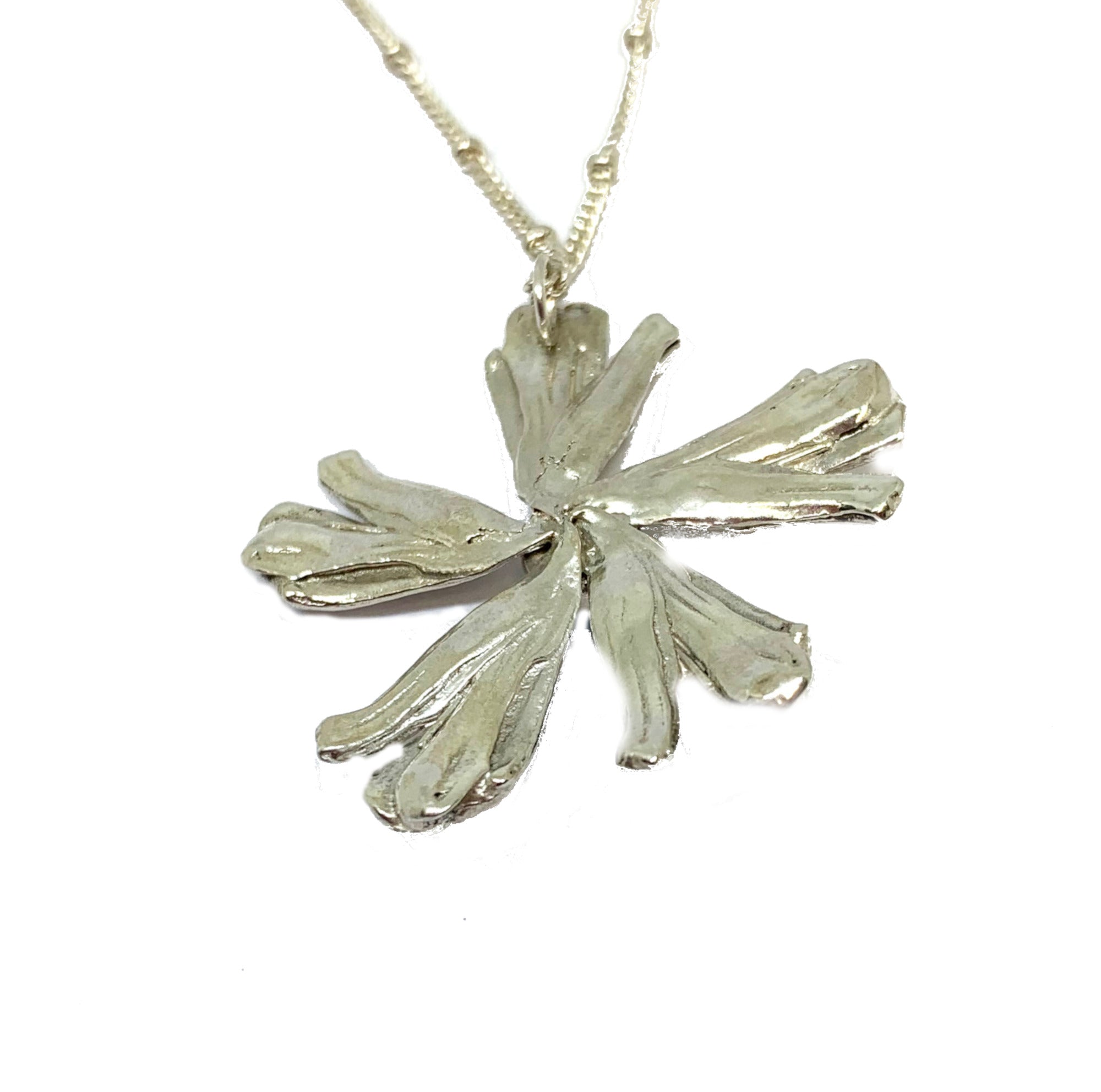 Flower Power Pendant with Sleeping Beauty Turquoise in Sterling Silver- Mitsuro Hikime Method