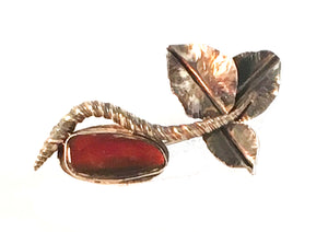 Botanical Ammolite Brooch in Sterling Silver