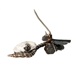 Botanical Ammolite Brooch in Sterling Silver