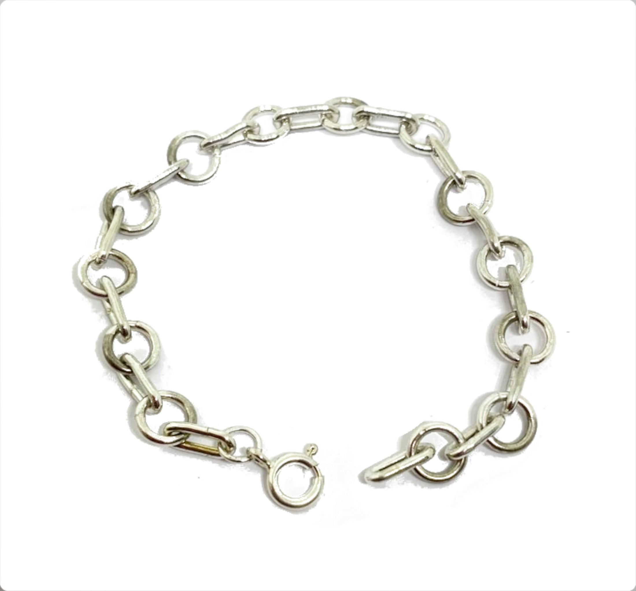 Handmade Fused Argentium Chain Link Bracelet