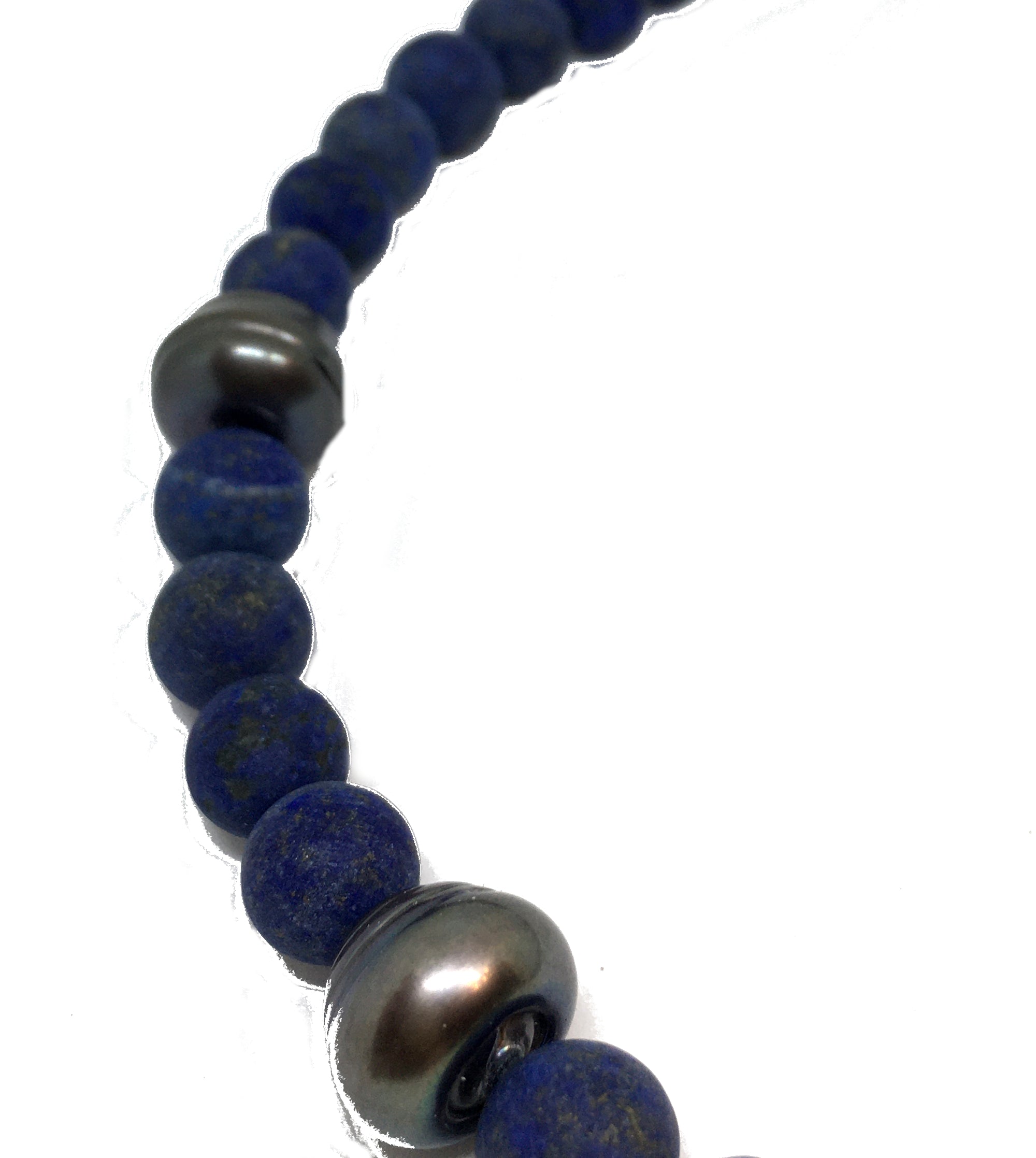 Lapis Lazuli and Baroque Peacock Pearl Necklace