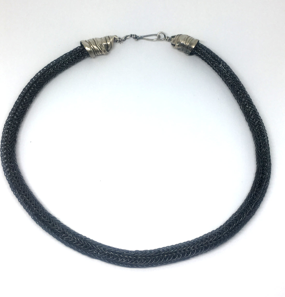 Black Viking Knit Necklace with Mitsuro Hikime