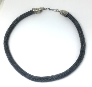 Black Viking Knit Necklace with Mitsuro Hikime