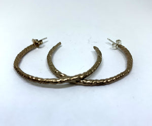 burnished bronze twist semi hoop earrings