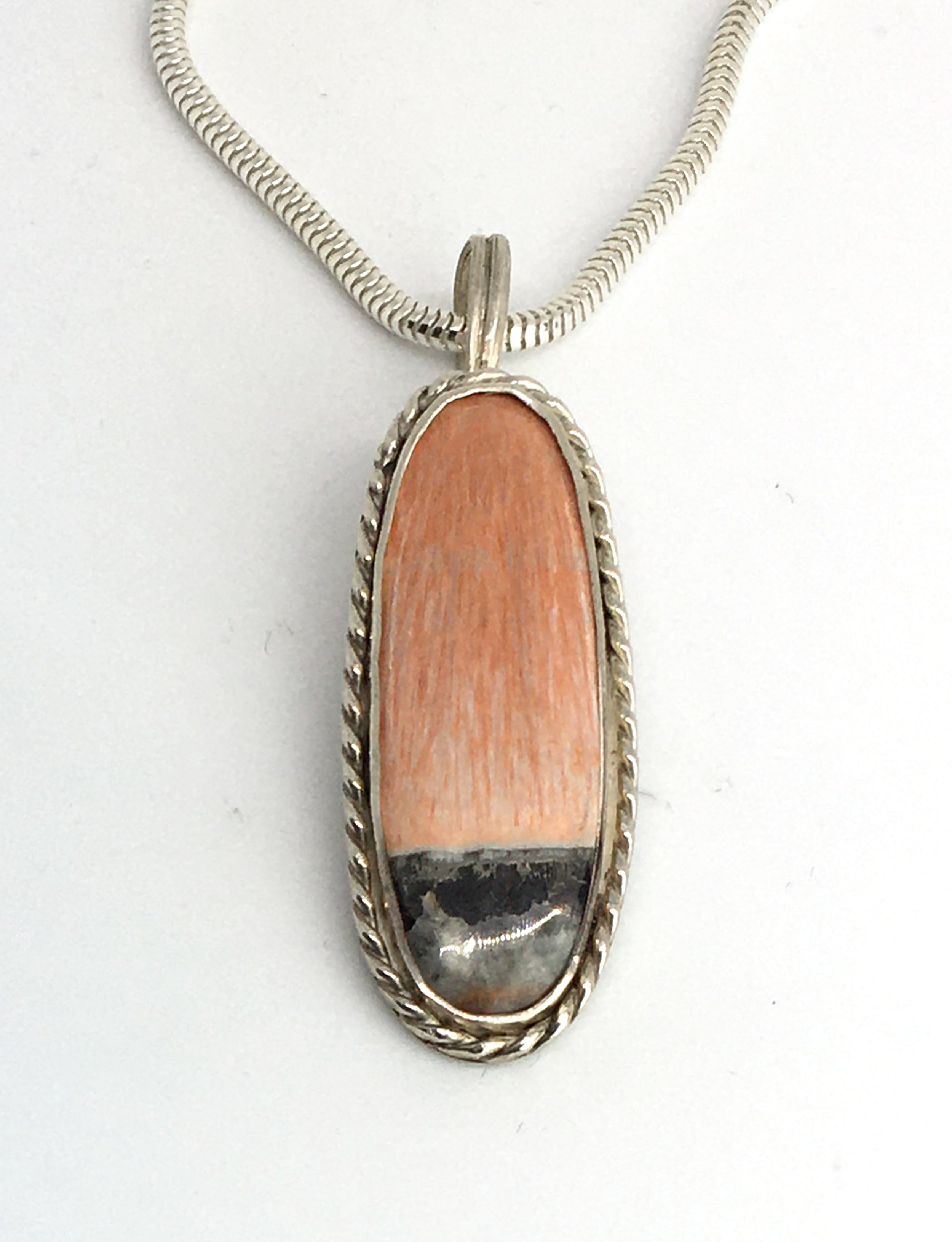 Celeste Barite Gemstone Pendant Necklace in Sterling Silver