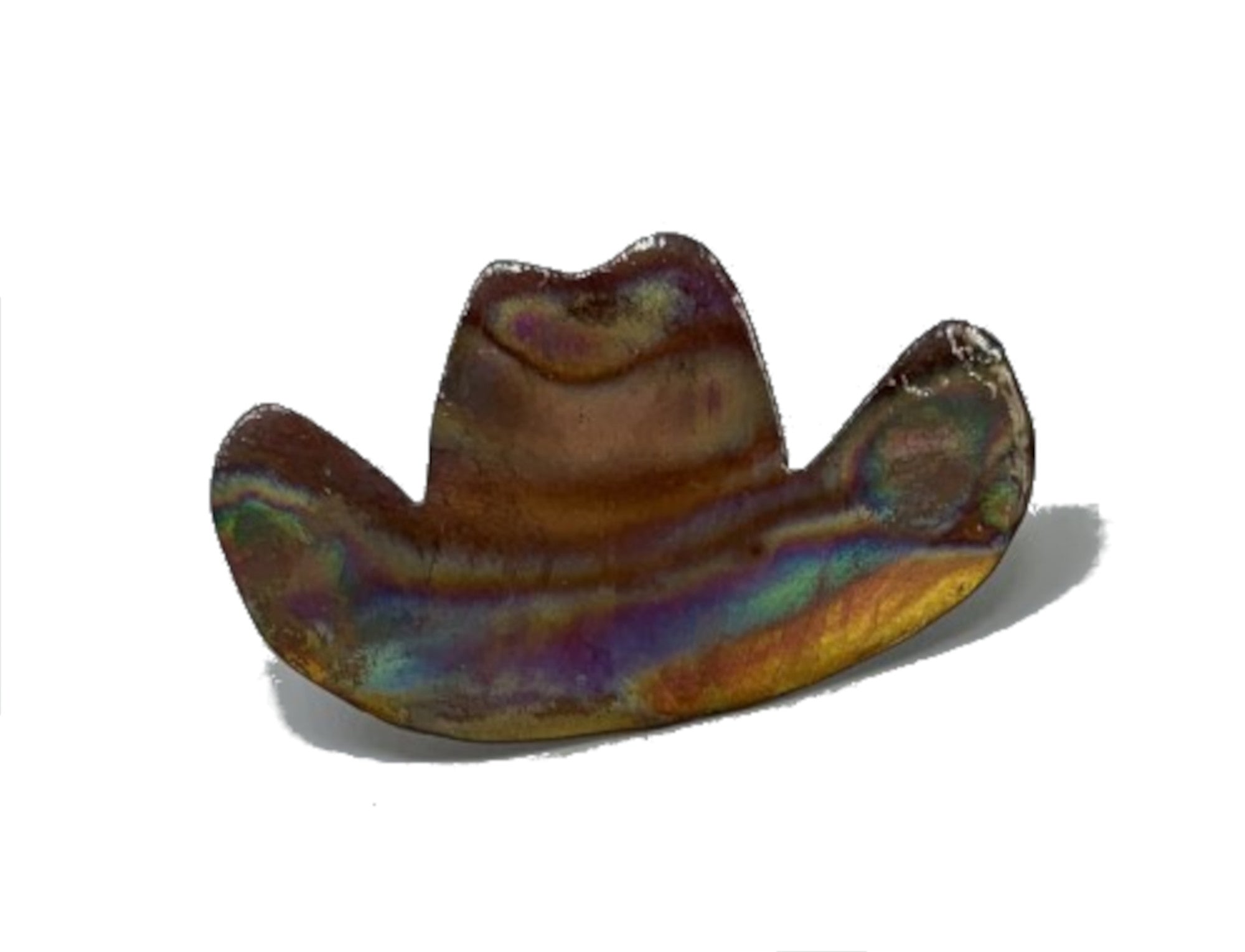 Flame Painted Copper Cowboy Hat Pin