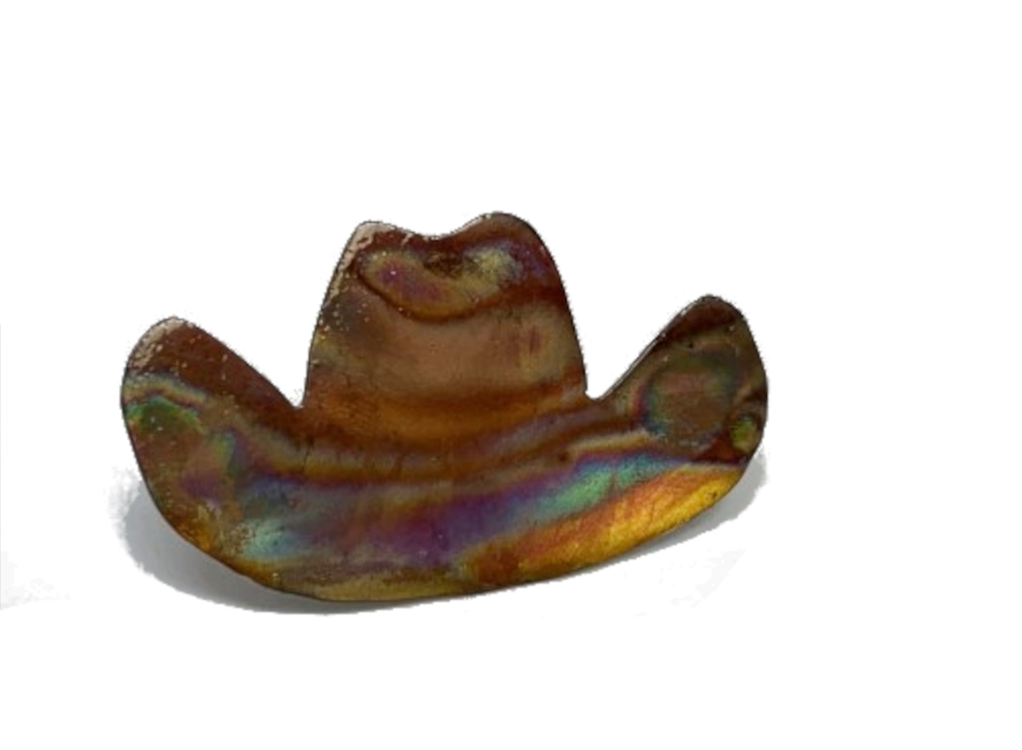 Flame Painted Copper Cowboy Hat Pin
