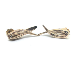 14K Yellow Gold Mitsuro Hikime Ribbon Earrings