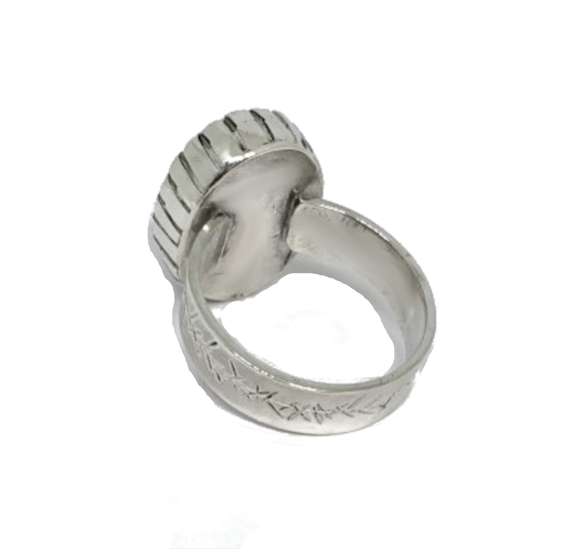 Labradorite Ring with Castellated Bezel in Sterling Silver - Size 9.5