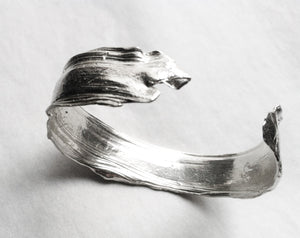 Sterling silver 'torn' cuff bracelet