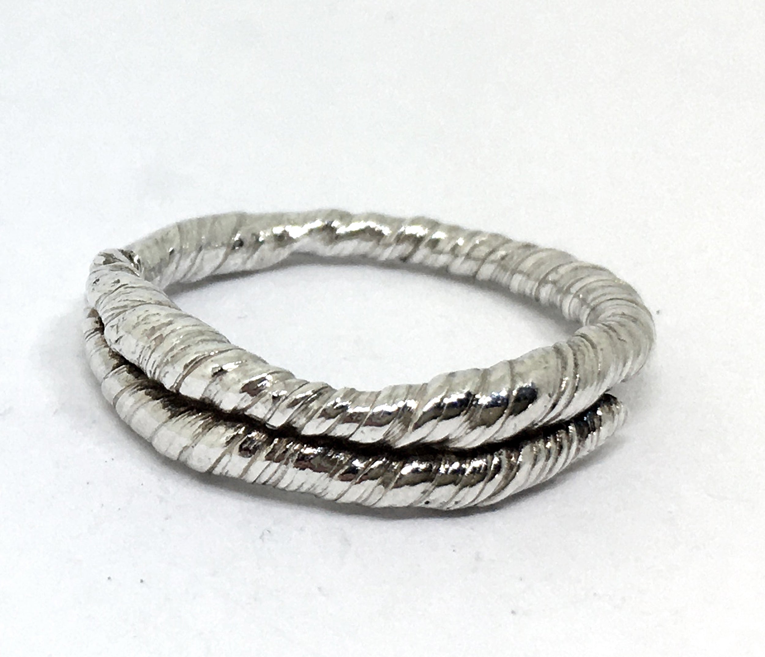 Sterling Silver Twisted Ring - Size 8