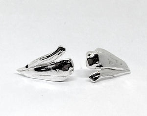 Sterling Silver Flower Petal Stud Earrings - Mitsuro Hikime