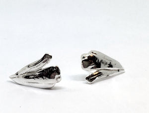 Sterling Silver Flower Petal Stud Earrings - Mitsuro Hikime