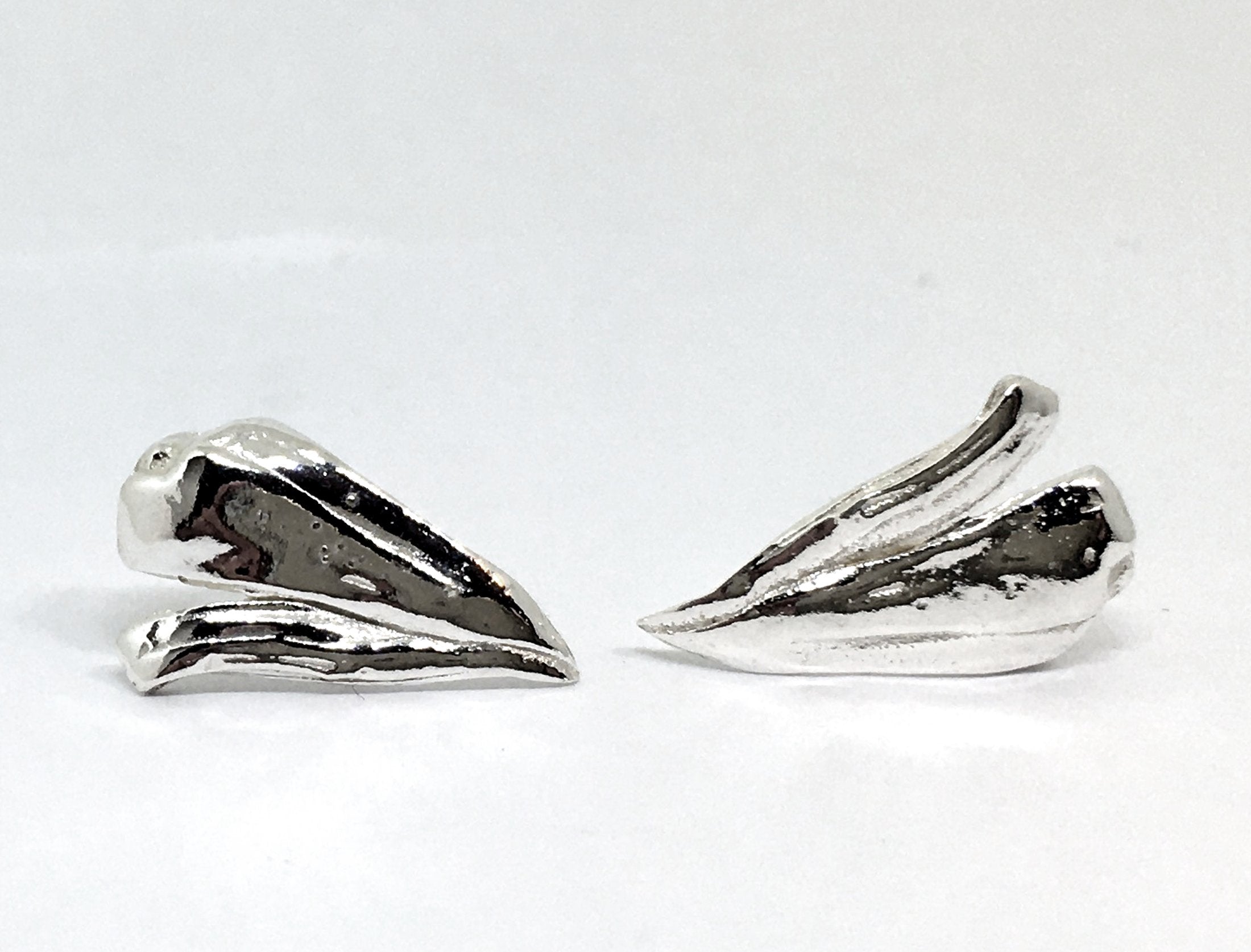 Sterling silver flower petal stud earrings - mitsuro hikime