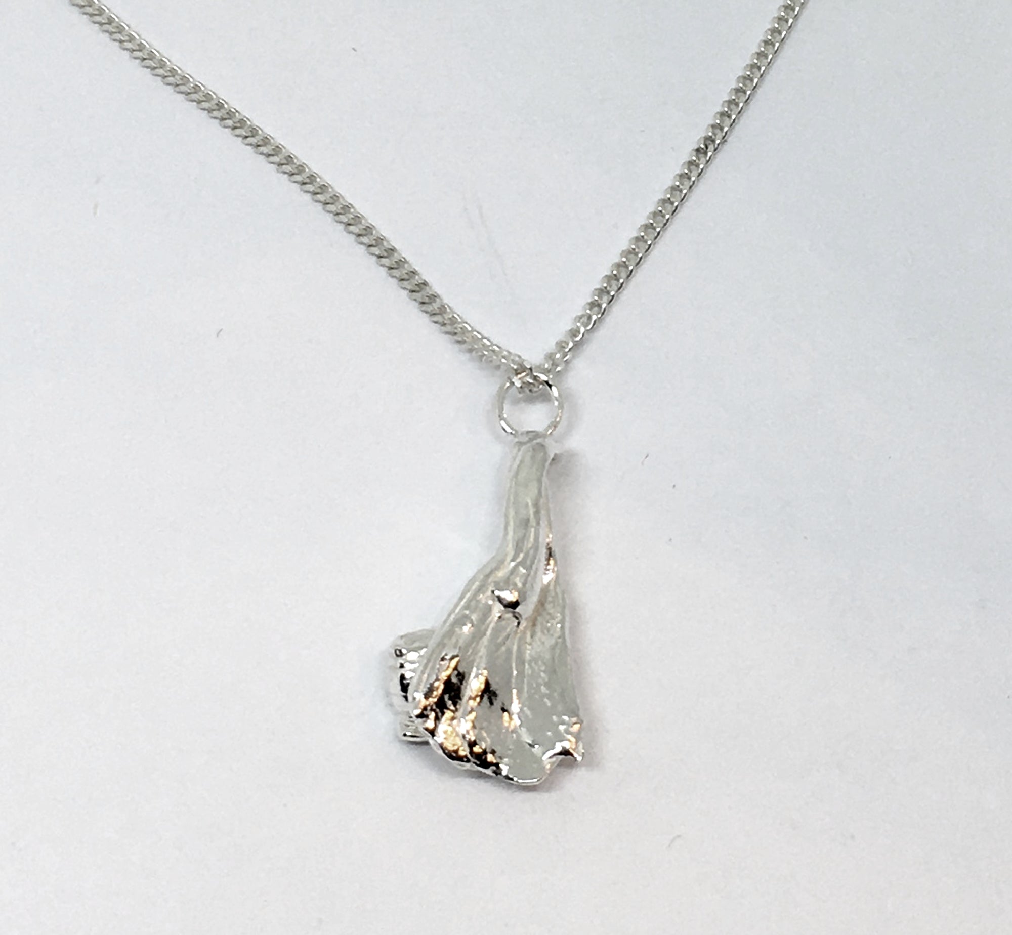 Sterling Silver Mitsuro Hikime Pendant Necklace on Sterling Curb Chain - One of a Kind