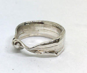 Twisted Bamboo Leaf Ring in Sterling Silver
