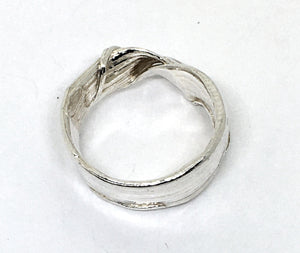 Folded Bamboo Leaf Ring in Sterling Silver