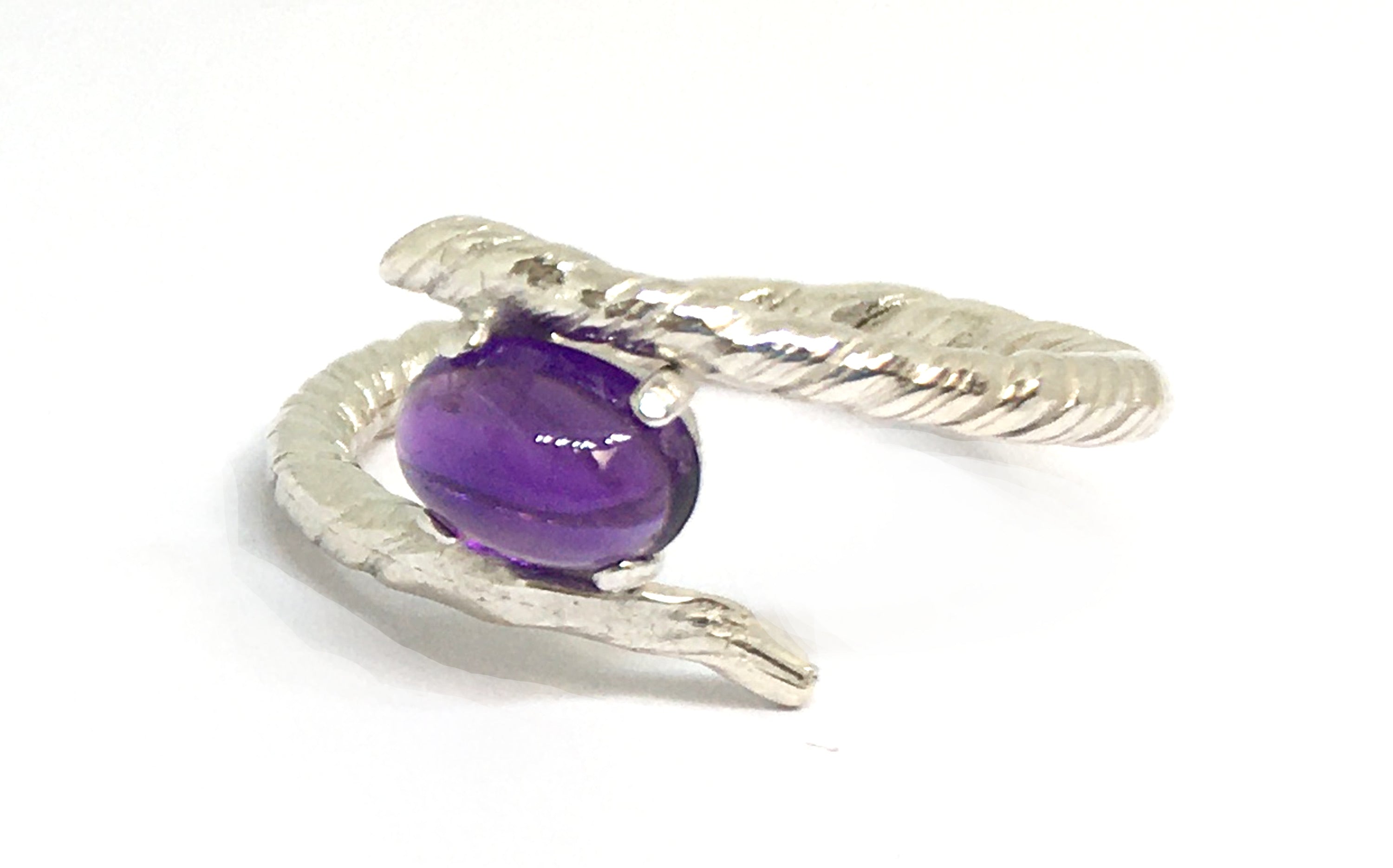 Amethyst Bypass Ring in Sterling Silver - Mitsuro Hikime Method