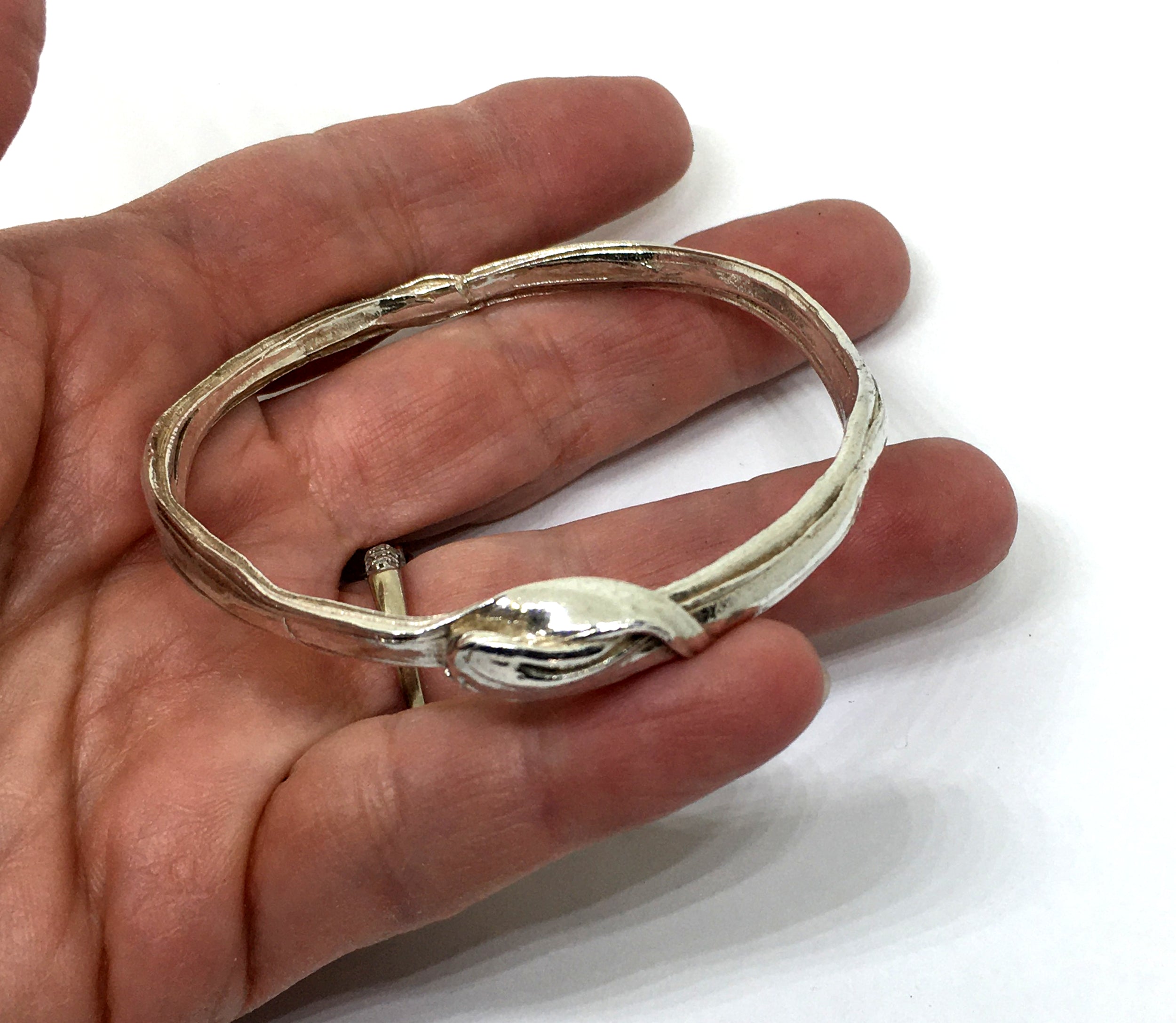 Bamboo Leaf Bangle in Sterling Silver