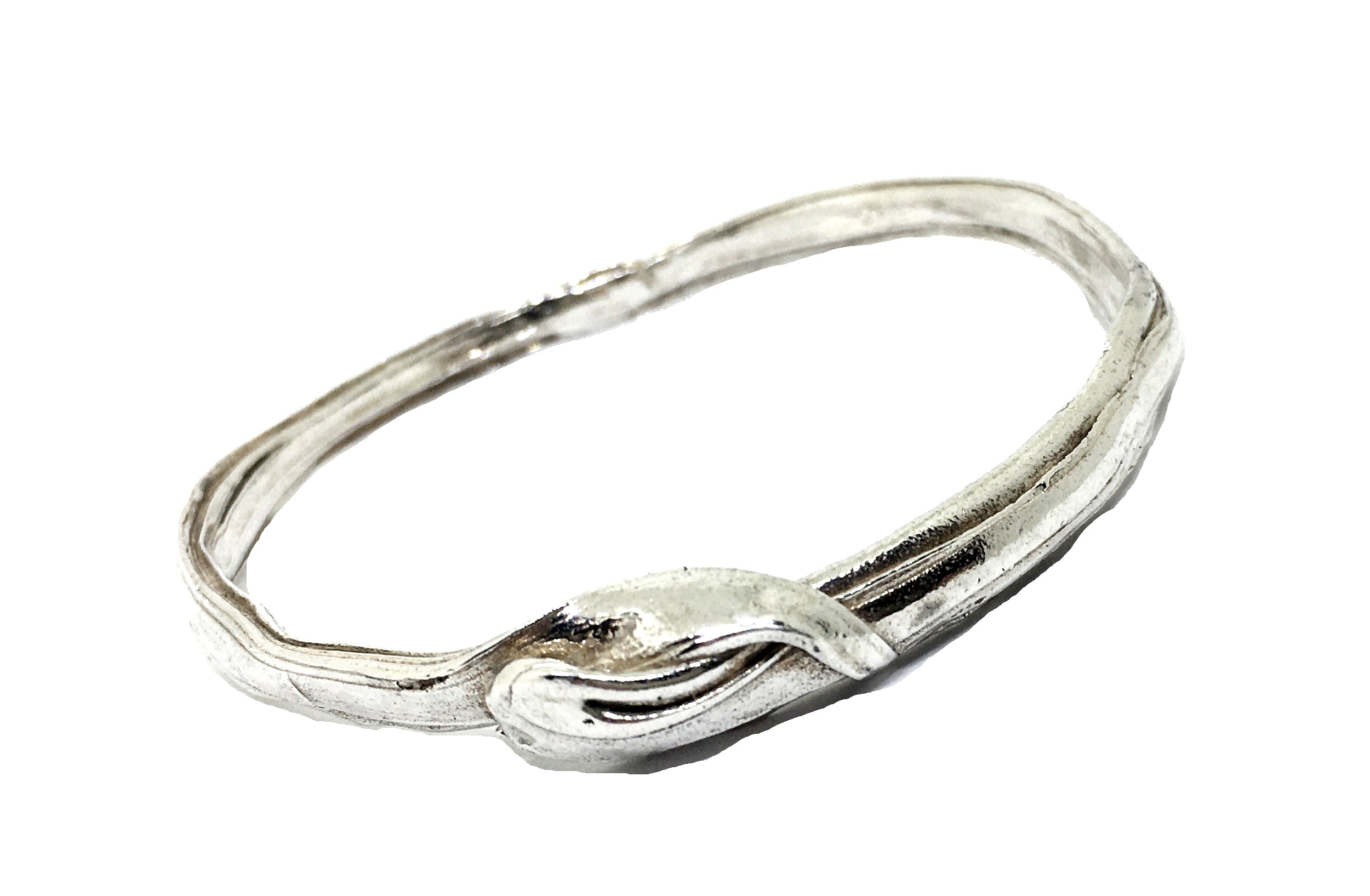 Bamboo Leaf Bangle in Sterling Silver