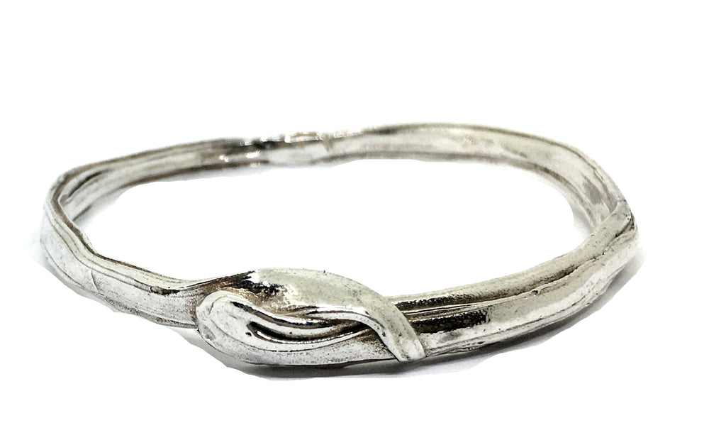 sterling silver bamboo leaf bangle