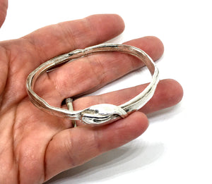 Bamboo Leaf Bangle in Sterling Silver