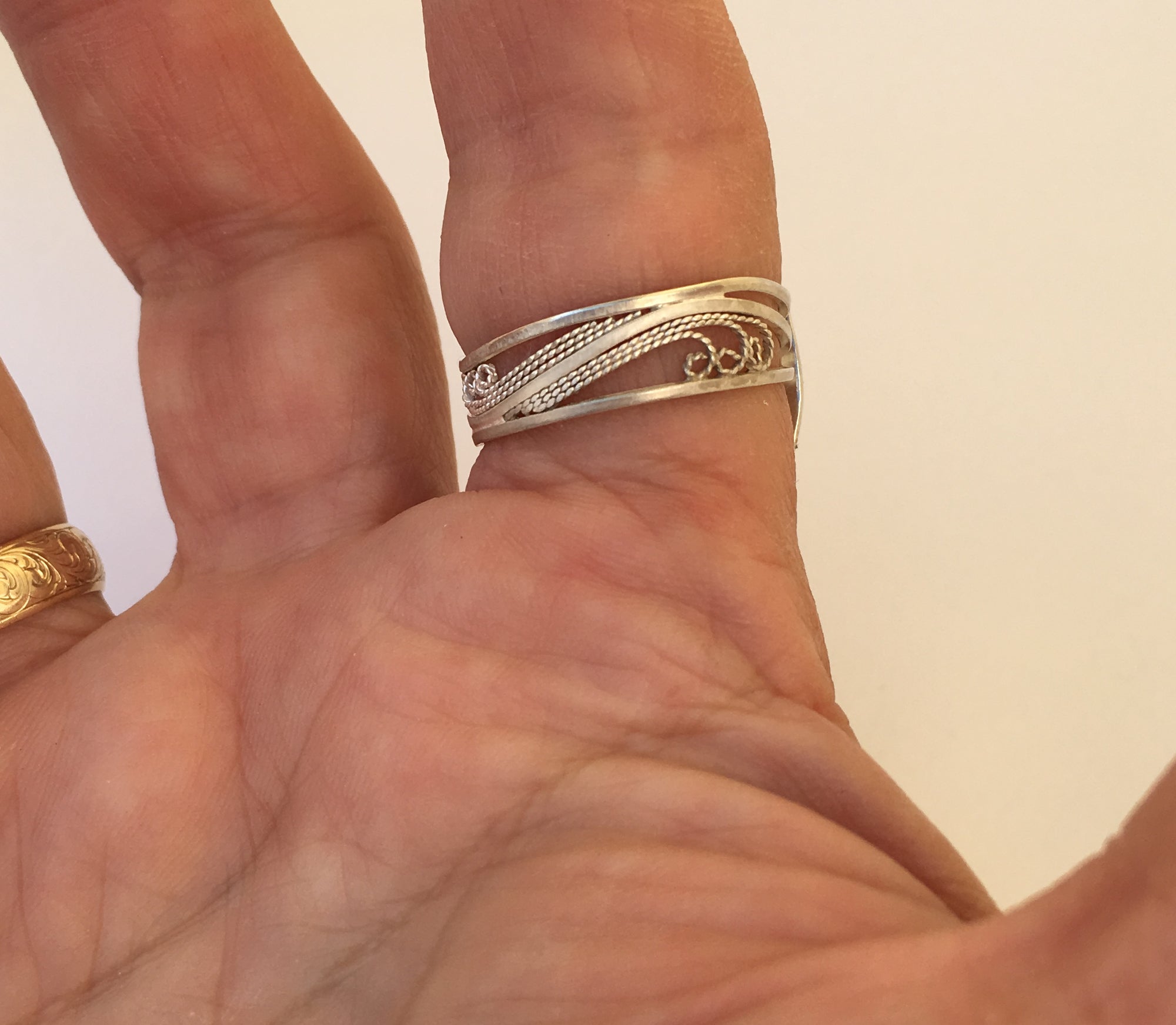 Handmade Silver Filigree Ring with Variscite Gemstone